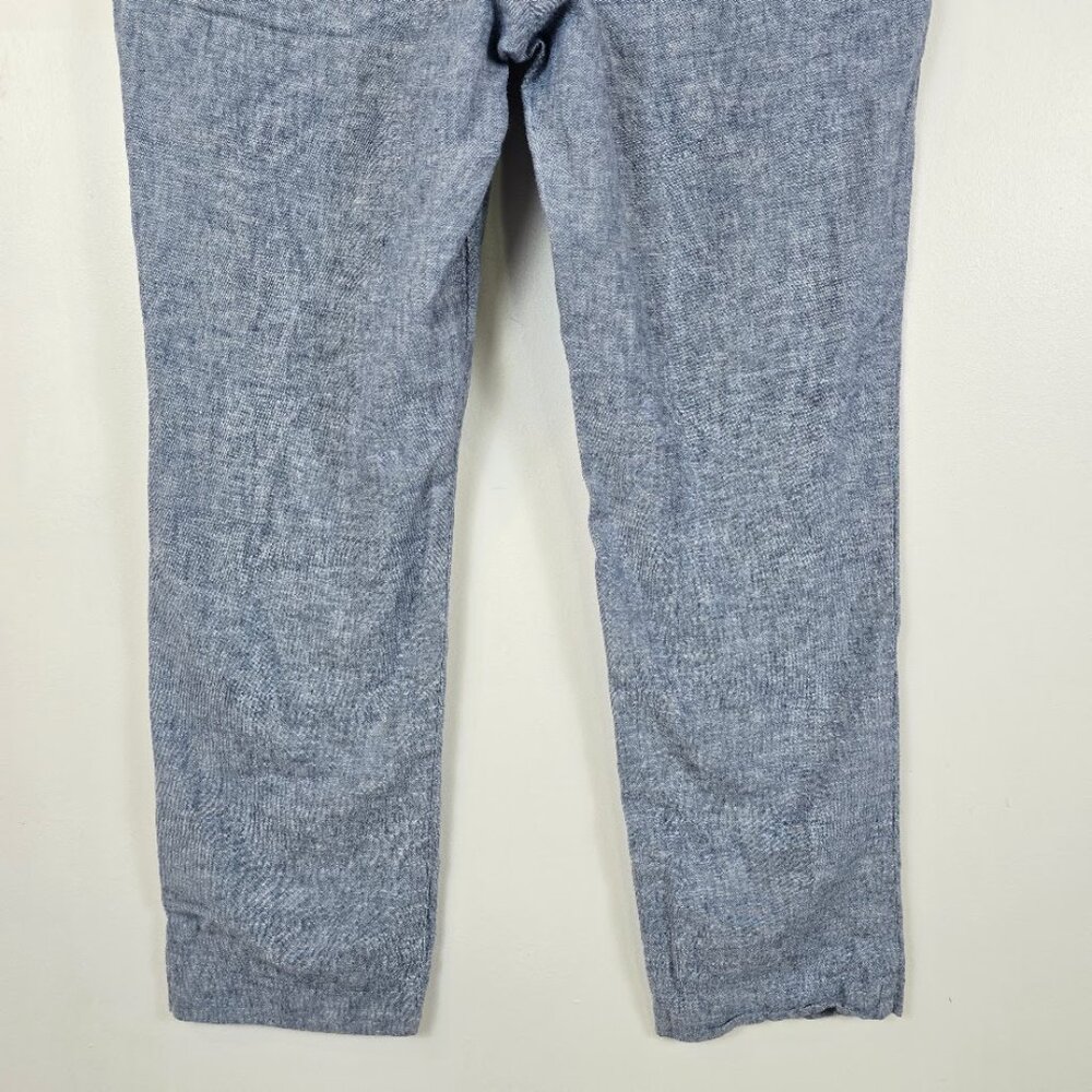 Perry Ellis Slim Fit Linen Blend Chambray Chino Pants - Picture 8 of 15